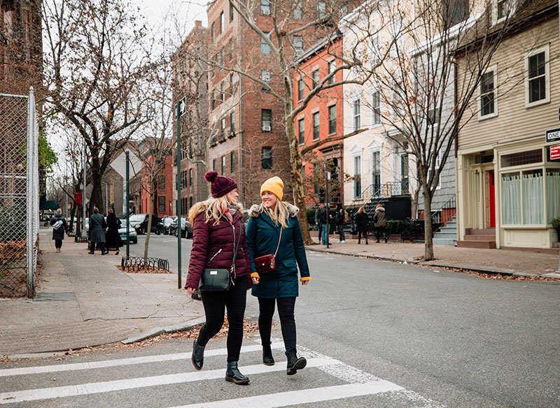 Woman crossing the Street